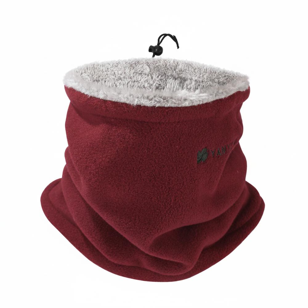 Fashion Drawstring Cycling Neck Warmer Thick Fleece-lined Face Cover Adjustable Hiking Scarves Women