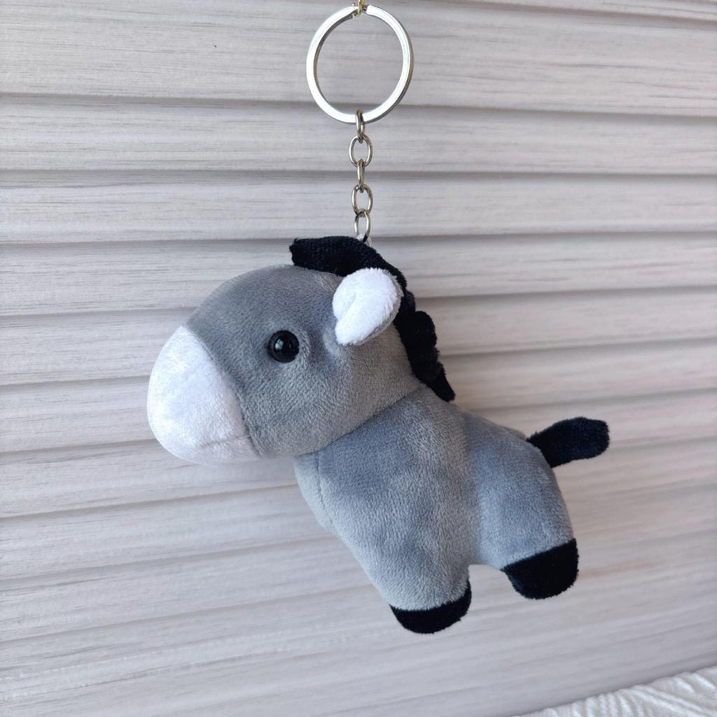 Mini Animal Plush Pendant: Giraffe, Zebra & Donkey Cartoon Figures