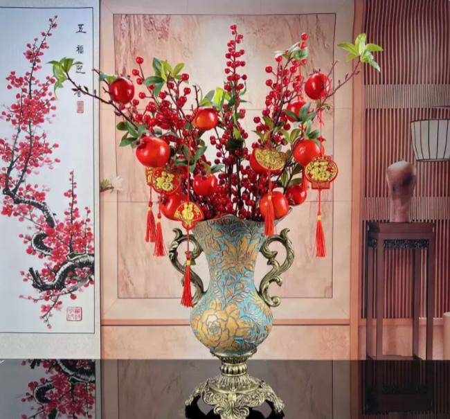 European Retro Resin Vase Furnishig Decoration Home Livingroom Table Fake Flowerpot Ornaments Crafts Store Hotel Club Adornments