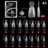 140Pcs Sandwich Nail Dual Forms Reusable Mixed 14 Size Short Oval Square Top & Bottom Nail Mold For Builder Extension