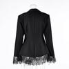 New Autumn And Winter High-End Slim-Fit Lace Patchwork Blazer With A Stylish And Sophisticated Design