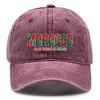 Baseball Cap With "MOROCCO" "ALLAH YARHAM EL AHMAR" Flag Printed , Adjustable Sun Hat Headwear Unisex Trendy Casual Dad Hat
