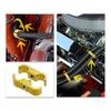 X AUTOHAUX 3pcs Car AN4 11mm Hose Separator Clamp Hose Clamp Fuel Line Connector Aluminum Alloy Blacket Gold Tone