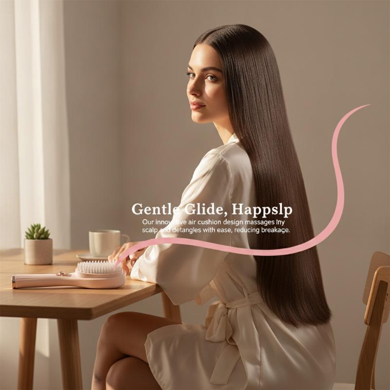 Brosse à Cheveux Démêlante Auto-Nettoyante Avec Picots Doux de Massage Et Élimination des Cheveux en Un Clic Pour la Maison, le Voyage, les Soins Capillaires Quotidiens