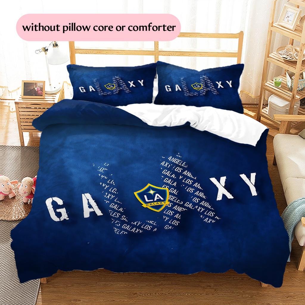 LA Galaxy Pattern Bedding Quilt Set  Home Decoration  Gift (1 * duvet cover + 2 * pillowcase  without core)