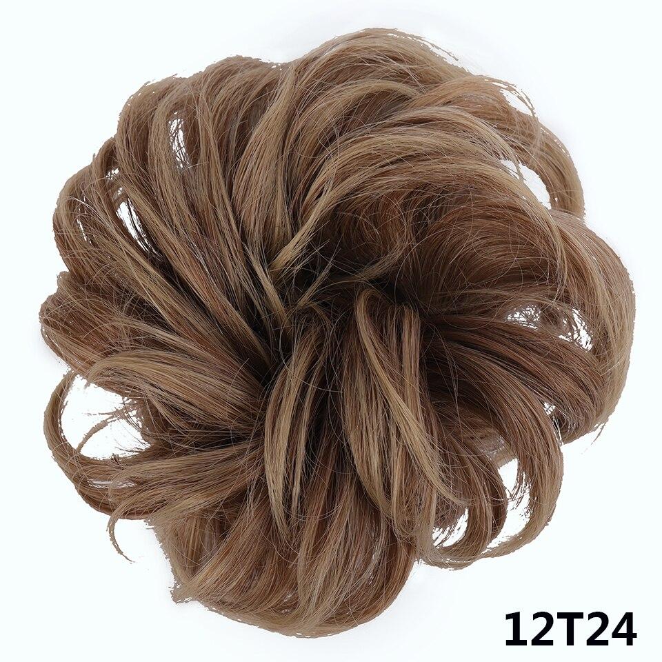 

LUPU Синтетичне жіноче кучеряве волосся Пучок Аксесуари для волосся Еластичний безладний хвилястий шиньйон Нарощування волосся Омбре Коричневий Червоний Чорний