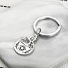 Gold Silver Black White Splicing Cat Stainless Steel Keychain Cute Cartoon Design Fashion Couple Pendant Practical Backpack Decoration