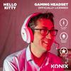 Auriculares para gaming circumaurales - Con cable - Konix - PC, PS5, Switch 2 y Xbox - Hello Kitty - Micrófono - Cable de 1,5 m - Blanco y rosa