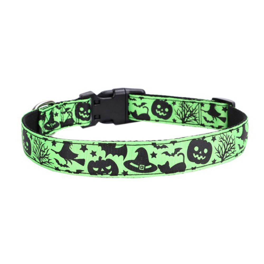 Adjustable Pet Pumpkin Skull Collar Quick Release Dog Traction Rope  for Dogs Cats