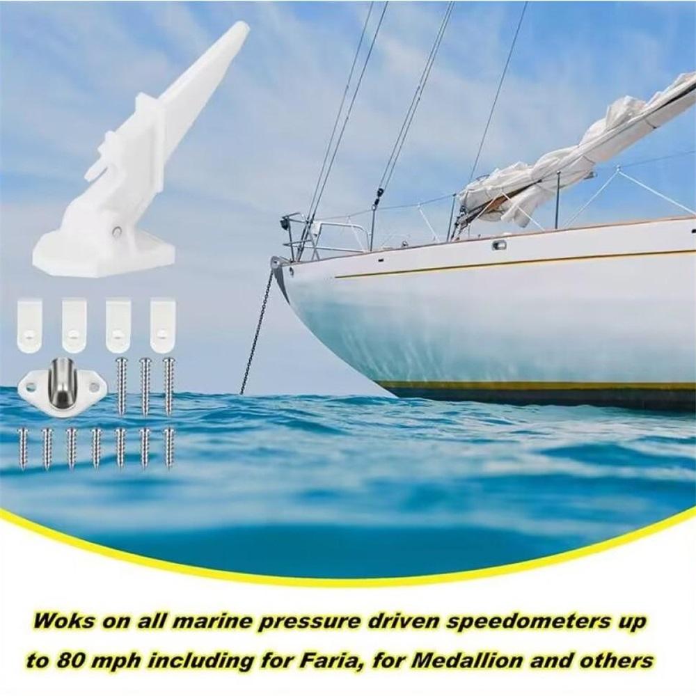 Universal Marine Speed Gauge Acceleration Guide Tube – 80 Mph Speedometer Pitot Tube, Anti-Weed Design, Replacement For Most Boats