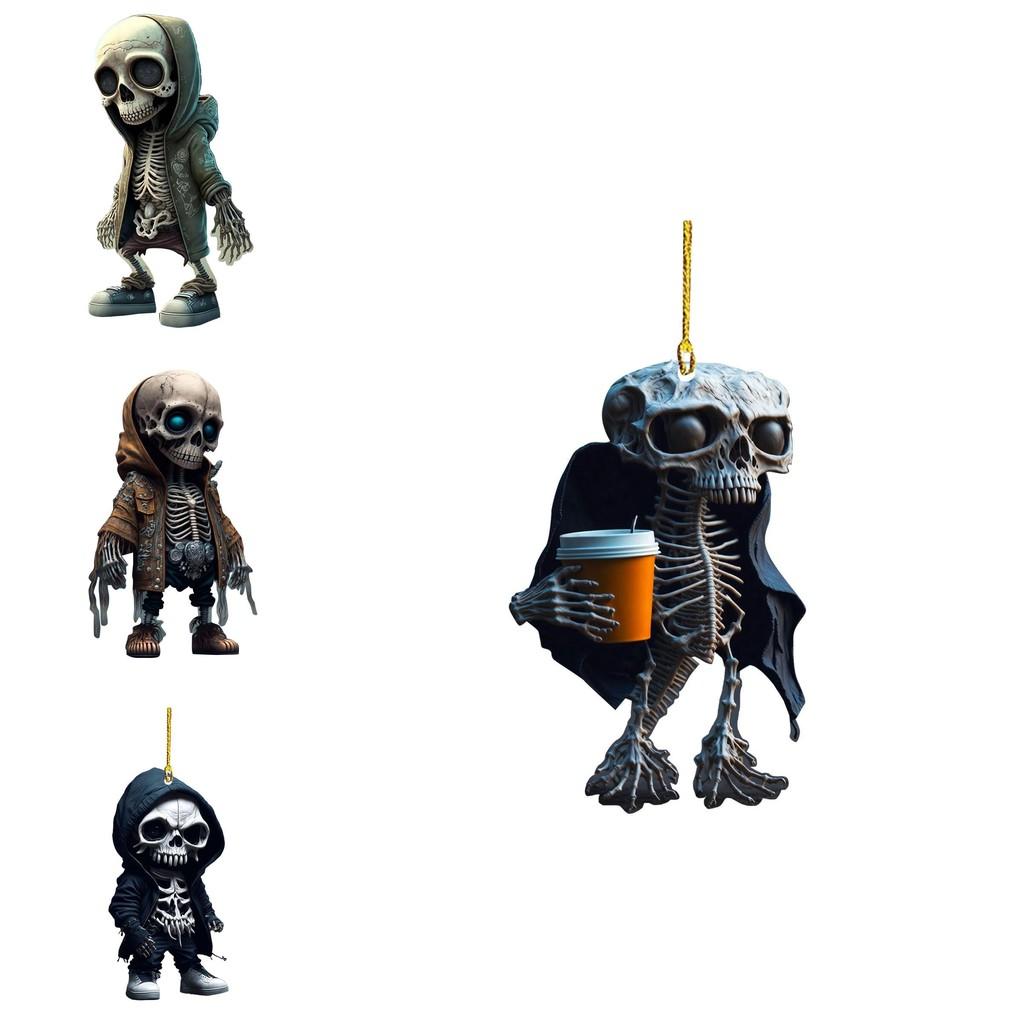 Halloween Skull Car Hanging Decor Acrylic Car Accessory For Automotive Style