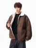 Men's Winter Barn Style Lambswool Cotton PU Leather Jacket, Thickened Warm Street Cool Workwear Coat