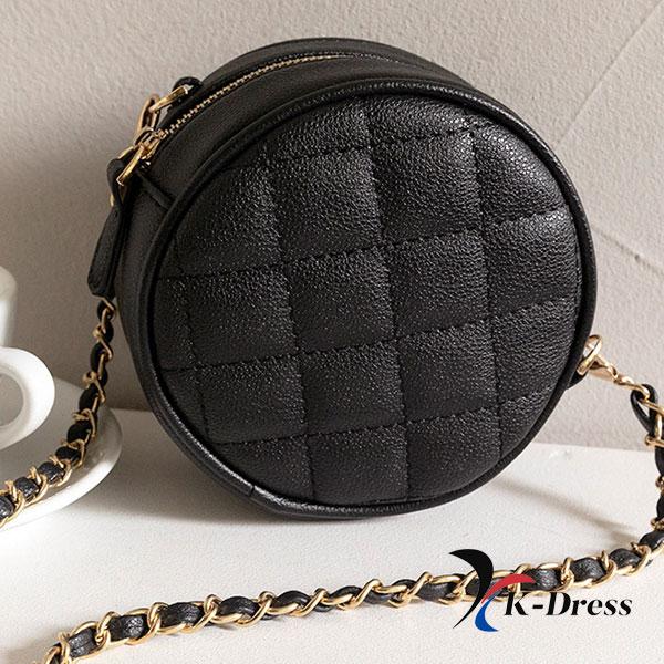 Circle Chain Quilted Mini Crossbody Bag (2 Colors)