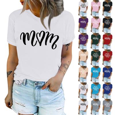 Modisches, lässiges Muttertags-T-Shirt mit grafischem Textdruck für Damen, Rundhalspullover, kurze Ärmel