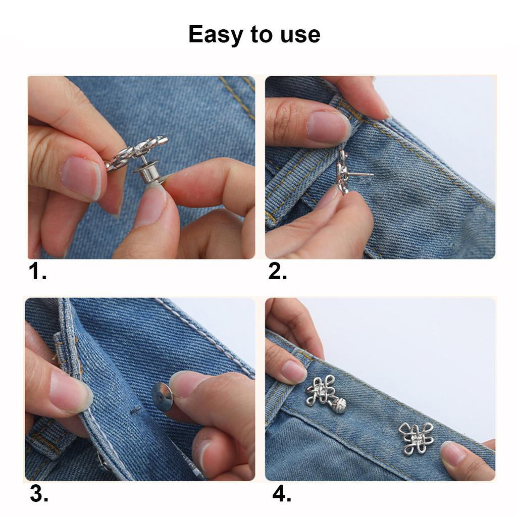 Beautiful Chinese Knot Adjustable Tightener Waist Buckle For Jeans,No Sewing Required Metal Button Adjuster For Pants And Skirts