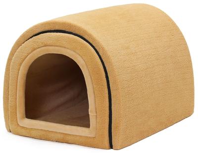 PetStyle Hund Kat Seng Kuppel Hus Måtte Kæledyrsseng til Vinter Sammenfoldelig Kæledyrsmåtte Vaskbar Kattehus Hundehus Indendørs Vinter Fluffy Varm Stilfuld Kuppelformet Kæledyr