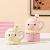Cute Jellyfish Shape Mug with Lid Spoon Water Cup Couple Ceramic Cup Children's Souvenir Cup Set