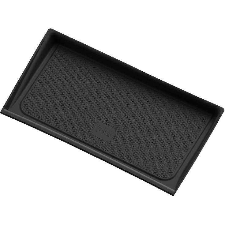 LUCKEASY Wireless Charging Pad for Volvo XC60 2026 Center Console Protective Mat Silicone Mat Center Console Interior Accessories Charger Pad Black