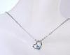 [Your and My Jewelry Box] SV Natural Blue Topaz Necklace Pendant Popular Heart Motif 12148 [November Birthstone] [Jewelry]