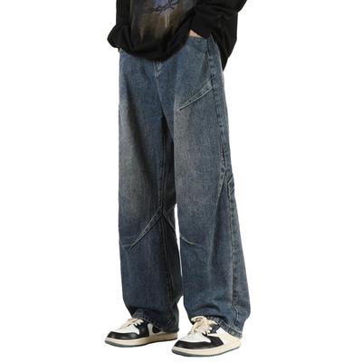 Maytopia Denim Baggy Plus Loose Straight All XK8067 Jeans, Pants, Wide-leg Pants, Pants, Sizes, Fit, Leg, Casual, Baggy, Men's, Women's, Fall, Winter,