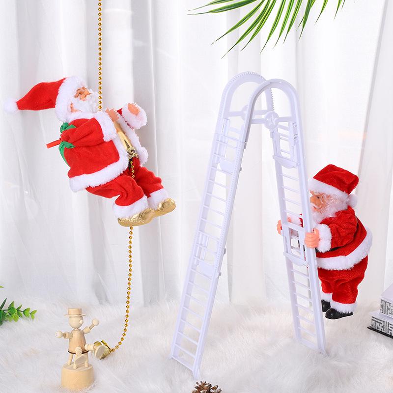 Electric Music Santa Claus Ladder Doll - Christmas Decoration Toy Gift for Children