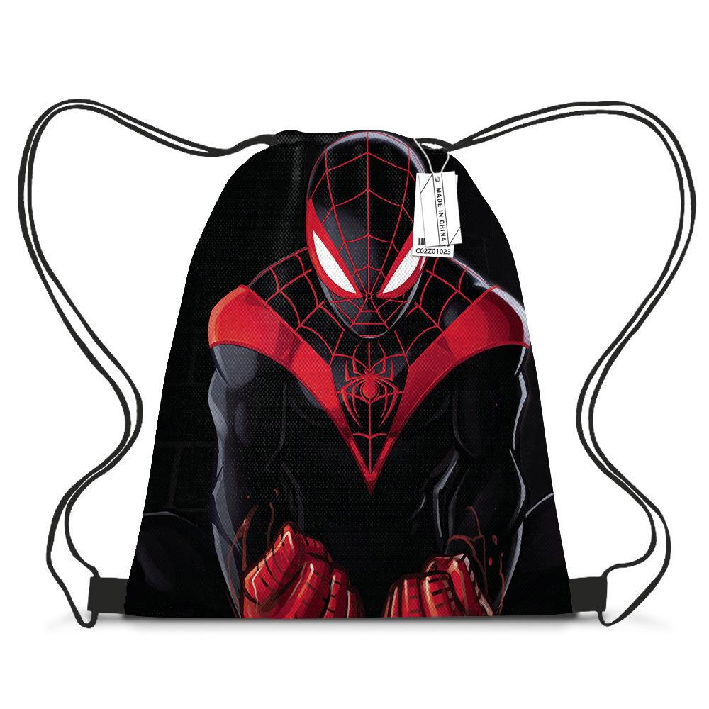 Spider-Man Cartoon Drawstring Backpack Student Casual Bundle Bag Printed Storage Bag