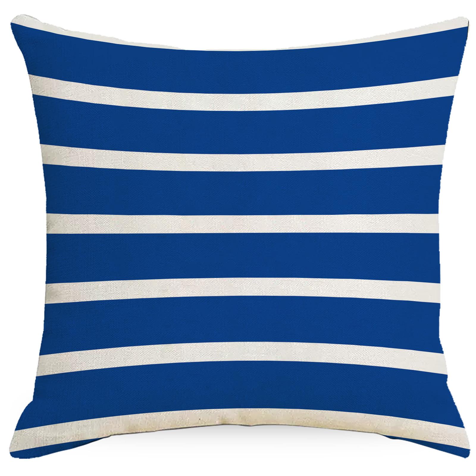 

Marine Striped Coral Linen Pillow Cover Home Sofa Cushion Pillow Cover Ornament Premium Durable Quality Useful 45 * 45Cm linen single-sided without core