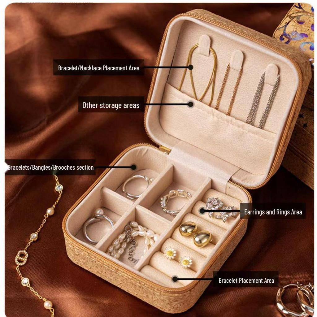 Kompaktowe Przenośne Pudełko do Przechowywania Biżuterii - Idealne na Podróż