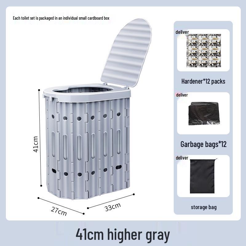 Portable Folding Toilet for Car, RV, and Camping - Adult Lady Travel Gear