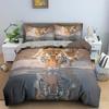 Tiger Duvet Cover Set King Size Wild Theme Bedding Set Animal Pattern Comforter Cover Animal Theme Sunset Polyester Quilt Cover