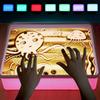 Glow-in-the-Dark Sand Art Kit for Kids, 7-Color Adjustable LED Light Box, Creative Drawing Toy, 40x28x9cm
