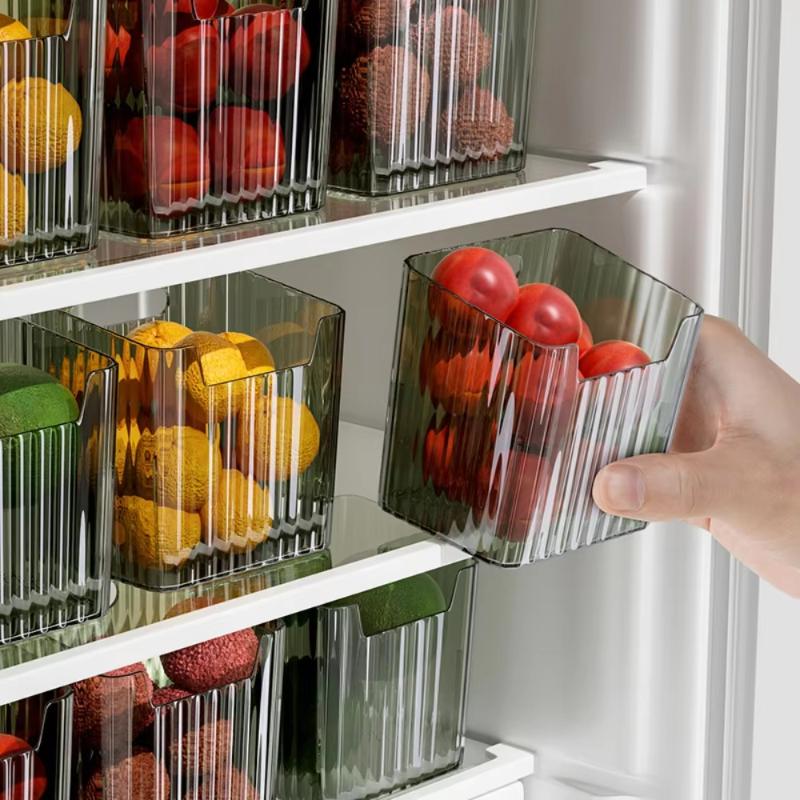 Transparent Pet Plastic Fridge Organizer, Multipurpose Refrigerator Side Door Storage Bin