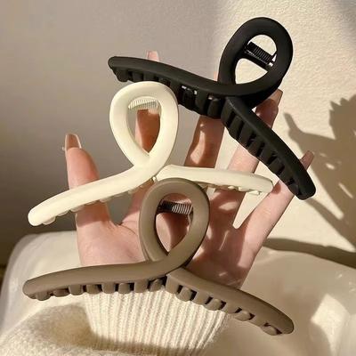 Velká matná spona do vlasů pro elegantní ženy, sponky do vlasů, francouzská móda, křížové klipy, dívčí korejské vlasové doplňky