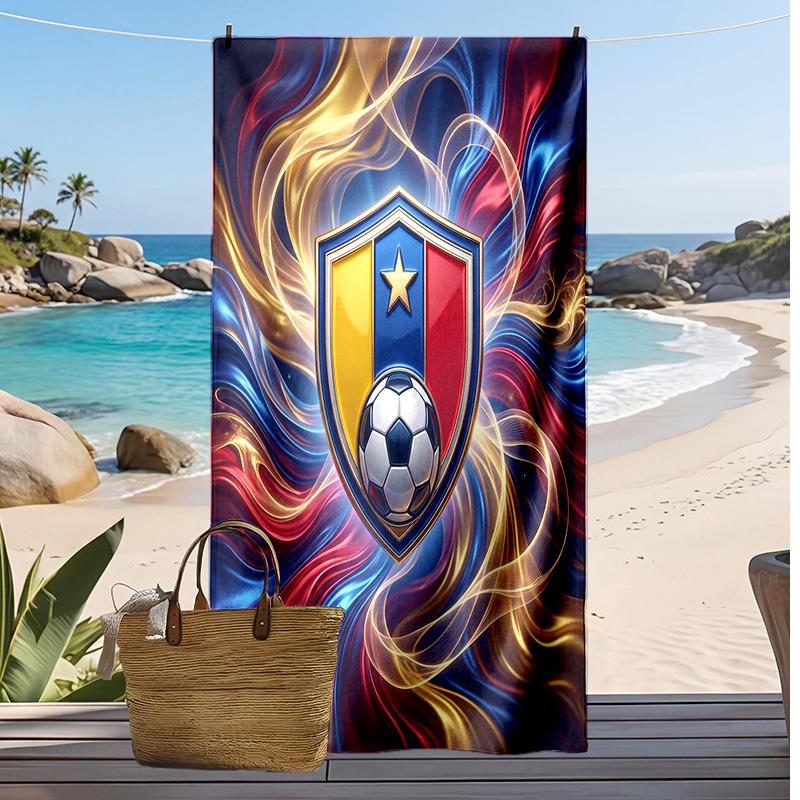 Colombia Football Print Beach Towel Quick Dry Super Absorbent Soft Bath Towel for Swimming Beach Travel Fan Souvenir Gift