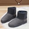 Ladies Snow Boots Pink Elastic Female Shoes Suede Booties Round Toe Ankle Chic and Elegant Trend 2025 Boot Winter Footwear Gyaru
