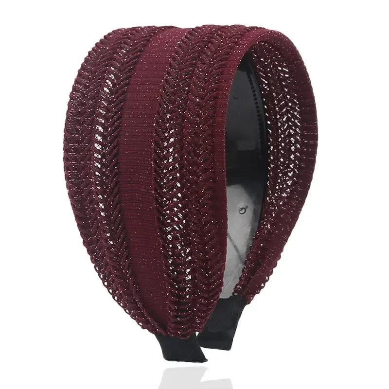 Women's Hair Band Simple Wide Headband with Teeth Non-Slip Hairpin All-Matching Hollow Cover Gray Hair Haar Accessoires Women