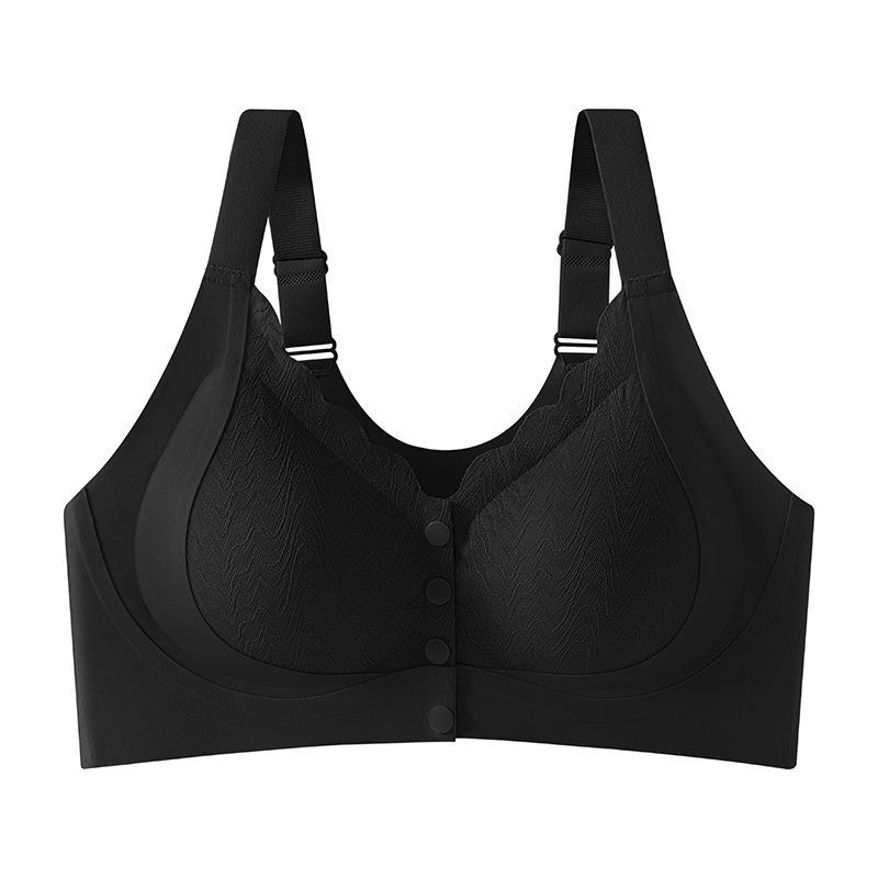 Plus-Size Women's Front-Buckle Nursing Bra: Seamless, Comfortable, for Middle-Aged & Elderly.