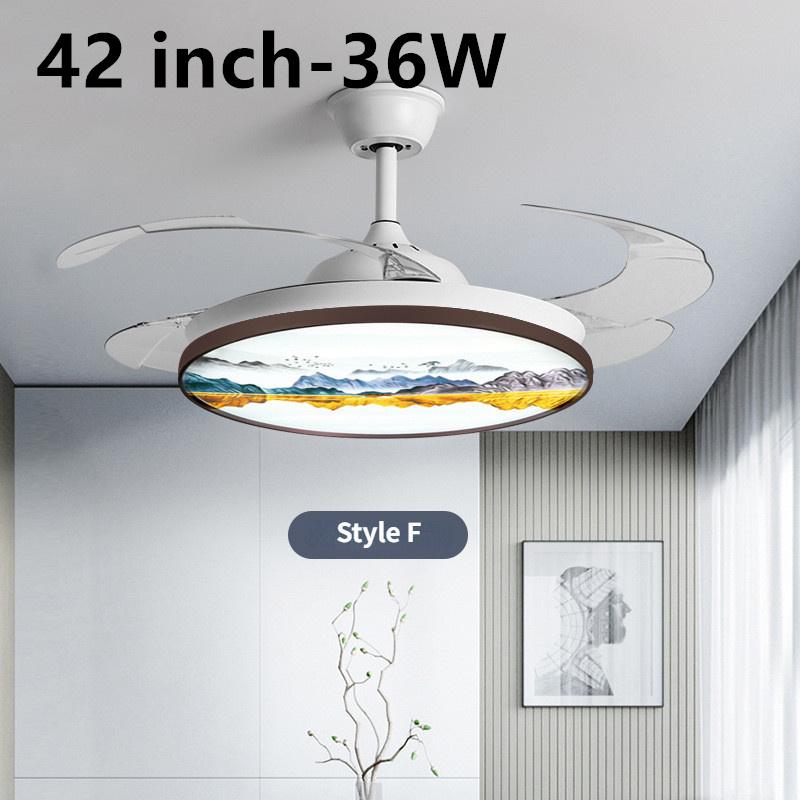 Intelligent Variable Frequency Integrated Ceiling Fan With Light Bedroom Invisible Silent Fan Light Simple Ceiling Fan Lamps With Remote Control