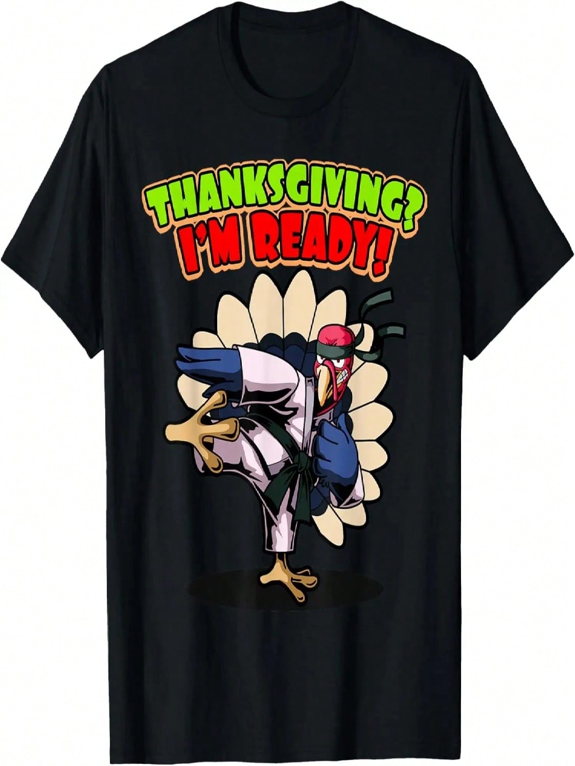 Thanksgiving, Funny Turkey, Men Women Kids, Martial Arts T-Shirt S разноцветный