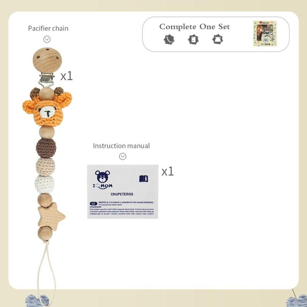Baby Pacifier Chain Crochet Animal Pacifier Clips Pacifier Holder Clips Baby Teether Toys Straps