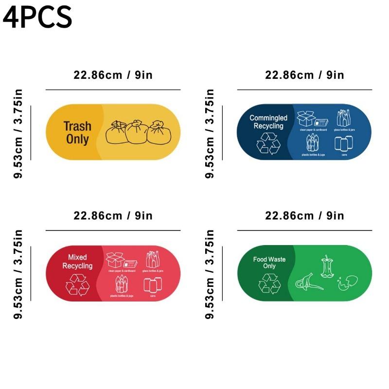 

4PCS is suitable for mixed recycling stickers, special trash can stickers, decorative waterproof vinyl