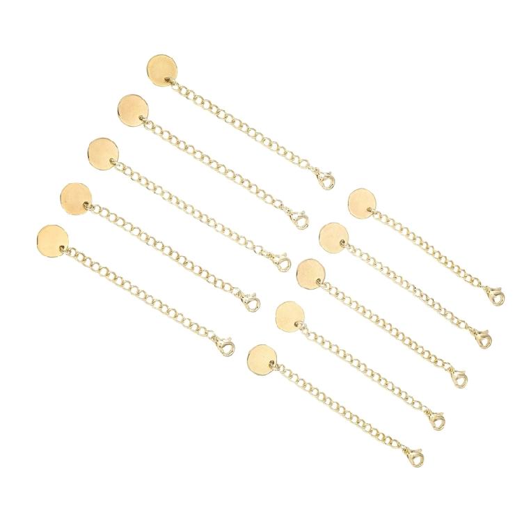 Confezione da 10 Estensori per Gioielli in Acciaio Inossidabile Tono Oro Chiusure a Collegamento Rapido per Collana Bracciale Regolabili