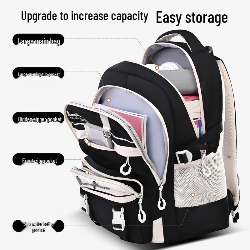 Zhiduobao Girls' Lightweight Decompression School Backpack