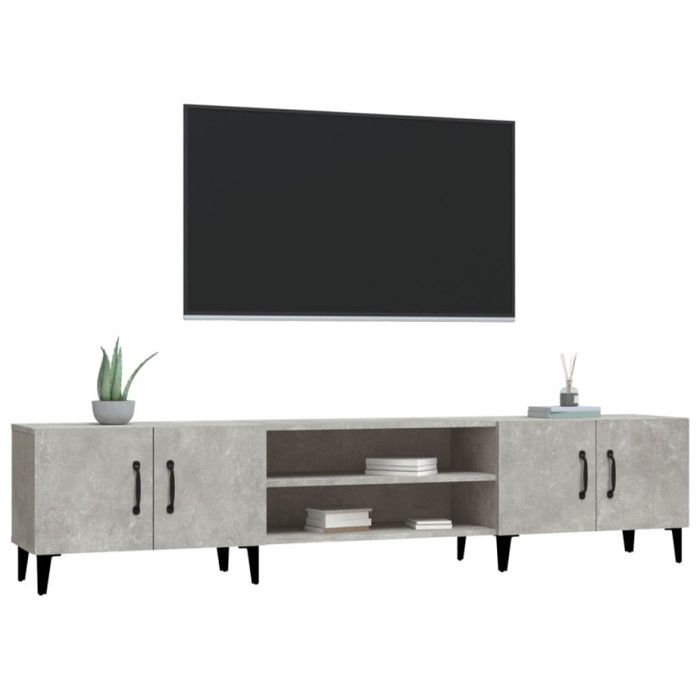VidaXL TV Stand Concrete Grey 180x31.5x40 Cm Engineered Wood 816268