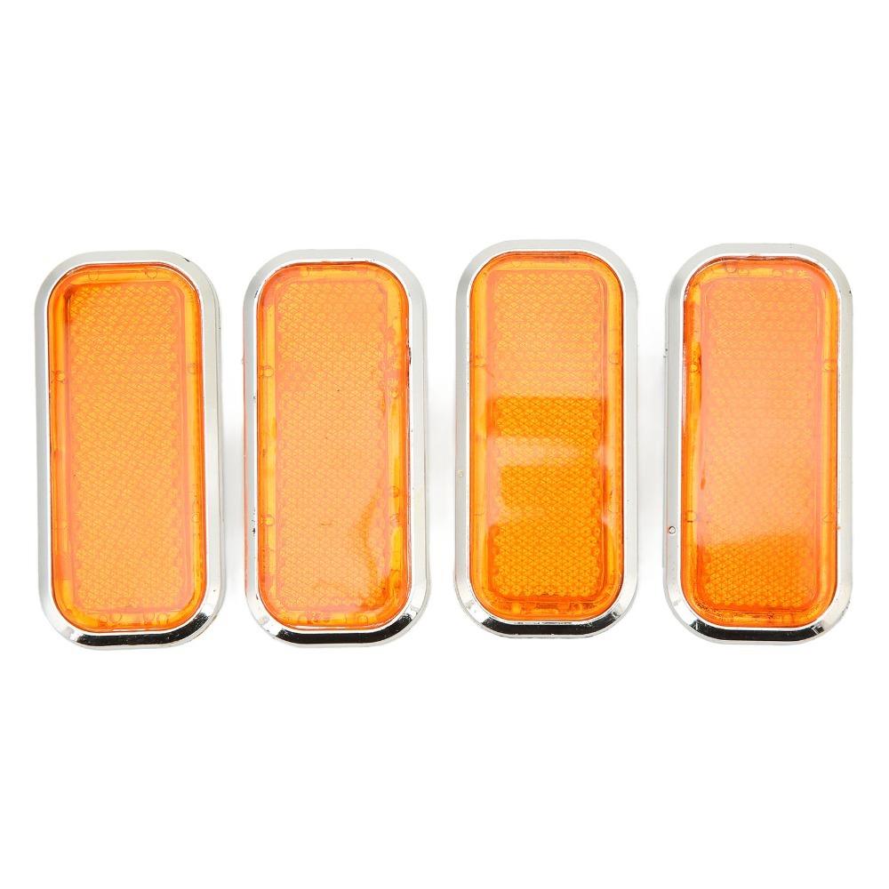 4PCS Red/Yellow Safety Reflector ABS Reflective Decal Warning Marker Vehicle Night Safety Upgrade