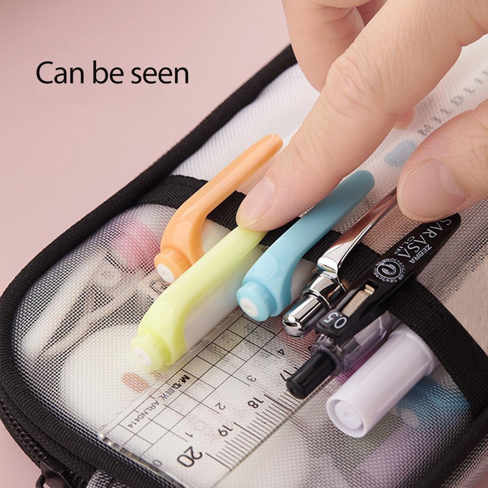 Netzstoff Stiftemäppchen Federmäppchen Make-up Farbbeutel Kosmetiktasche Mehrzweck Für Schule Teenager Mädchen Transparentes Stiftemäppchen