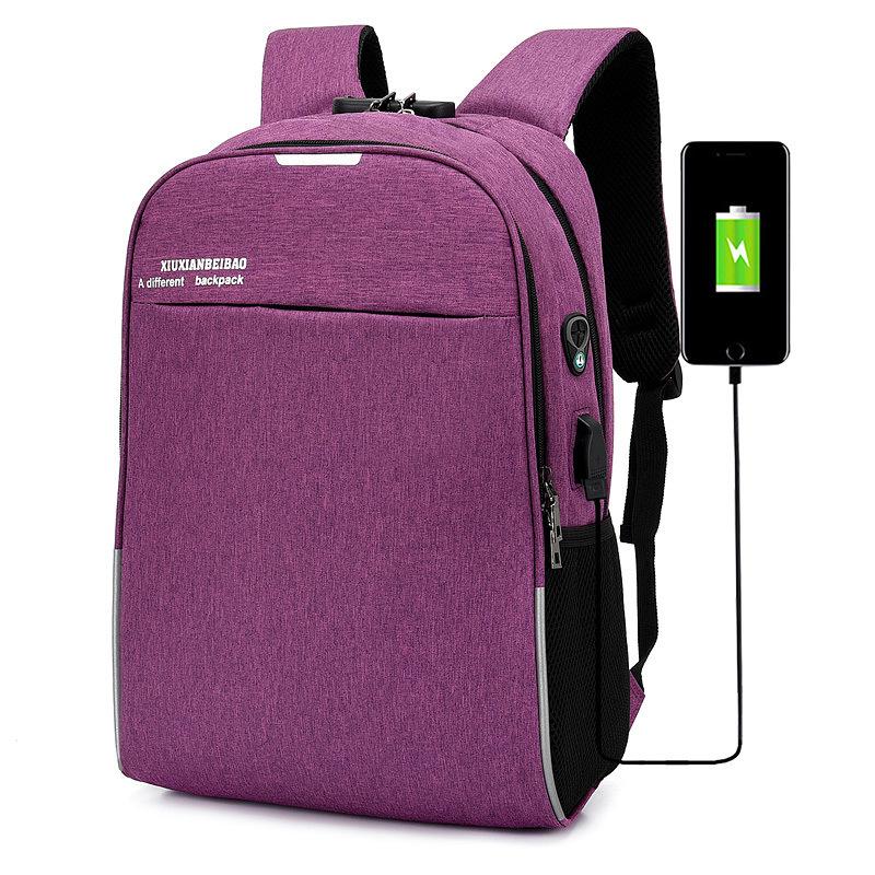 New anti-theft backpack USB charging backpack, fashionable student schoolbag large-capacity business computer backpack