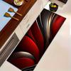 Luxury Red Black Abstract Kitchen Runner, Modern Gold Wave Pattern Hallway Rug, Durable Non-Slip Washable Floor Mat for Home