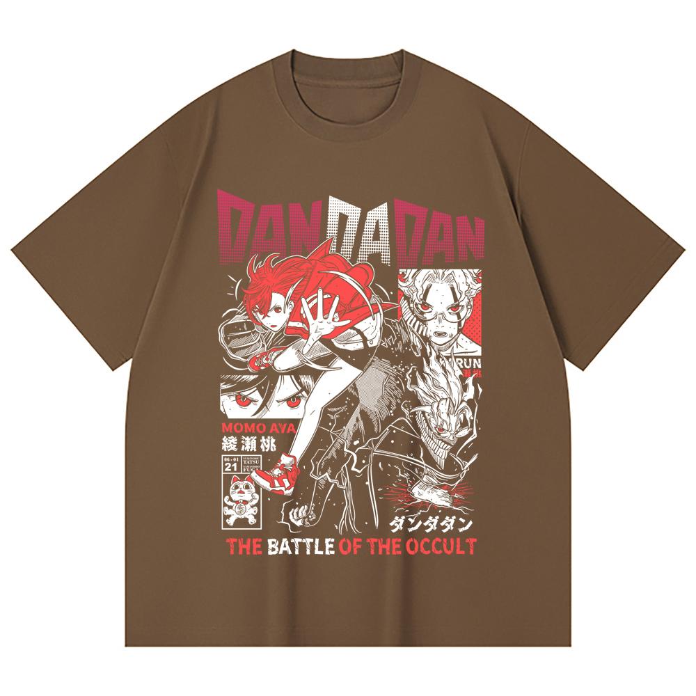 230 Gsm 100% Cotton DanDaDan V4 Occult Battle Print Unisex Heavy Cotton T Shirt