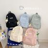 New Fashion Solid Color Simple Backpack Junior High School Student Schoolbag Women's Computer Bag Travel Senior Feeling Backpack